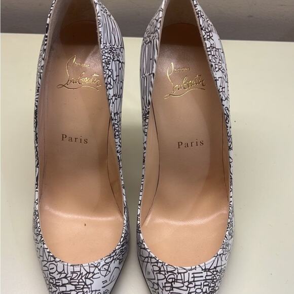 Christian Louboutin Stiletto Pumps White Black Luxurious Texture Size EU 37 NWT - Picture 3 of 8